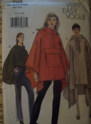 7126 EZ Vogue FLARE UNLINED PONCHO LENGTHS, HOOD PATTERN  LG-XL